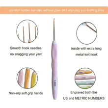 26 Pcs Ergonomic Crochet Hook Set, 0.8-2.75mm Multicolor Hooks With Rubber Grip, Suitable For Sweaters, Scarves, DIY Knitting, Ideal For All Users - 9 Fine Crochet Hooks - View 8