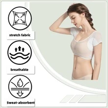 S/M/L/XL 吸湿排汗吊带背心，腋下配有可水洗吸汗垫，透气防汗内衬，女士适用，适用于腋下和肩部，速干，适合旅行、运动、户外活动和夏季穿着。 - 網紗包胸 - 查看 7
