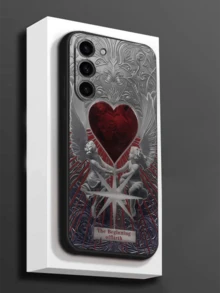 1个经典红色爱心天使丘比特防摔防滑手机壳，兼容三星Galaxy A04e/A05s/A13/A14/A15/A34/A35/A50/A52/A53/A54/S21/S22/S23/S24/S25/S25 Ultra，国际版，非国内版 - 黑色 - 查看 2