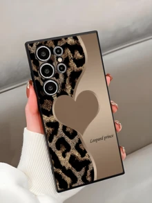 1个时尚豹纹心形防摔防滑手机壳，兼容Galaxy A04e/A05s/A13/A14/A15/A34/A35/A50/A52/A53/A54/S21/S22/S23/S24/S25/S25 Ultra，国际版，非国内版 - 黑色 - 查看 3