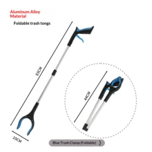Foldable Long Handle Trash Picker, Multifunctional Sanitation Litter Grabber, Compact Portable Waste Tongs - Multicolor - View 11
