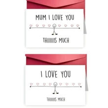1张趣味心形“我爱你这么多”卡片，适合母亲节、情人节、圣诞节、生日等场合，向妈妈、朋友、丈夫、男友、妻子、女友、家人、兄弟姐妹、父母、伴侣、同事、同学、爱人和挚友表达爱意。圣诞礼物。 - 彩色 - 查看 24