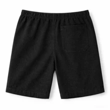 Men's Linen Shorts Summer Spring / Summer Spring Regular Fit Pocket Drawstring Knot Beach Going Out Night Weekend Casual Holiday Daily Father's Day Valentine's Day Carnival New Year Spring Festival - 黑色 - 查看 3