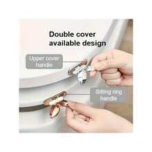 2个装易清洁塑料马桶座圈升降器，非电动手动马桶座圈增高器，家用抽屉拉手，浴室配件 - A - 查看 4