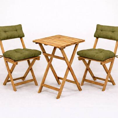 Soft, Fluffy Square Chair Cushion Set For Garden, Balcony, And Living Room. It Consists Of 1 Bottom And 1 Top Set. Made In Turkey. The Bottom Cushion Measures 40 * 40 Cm, And The Top Cushion Measures 20 * 40 Cm In Size.