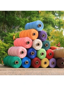 1卷180克钩编棉麻纱线，粗空心棉纱，适用于DIY帽子、包包、手工艺品 - 多款式 - 查看 9