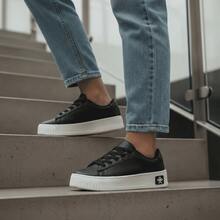 Women's Casual Minimalist Soft Sneakers For Outings And Urban Looks - Stylish Casual Lace-Up Party - 黑色 520 - 查看 3
