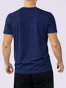 T-Shirt With Brazil Print, 100% Cotton, Casual, Comfortable, Supporting The Brazilian National Team, World Cup Hexa + Free Brazilian Flag - 藏蓝色 - 查看 4