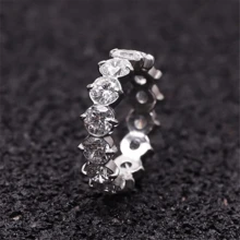 VKHK 1枚18K镀金不锈钢全钻立方氧化锆镶嵌单枚戒指，适合男士、女士、情侣佩戴，日常佩戴及婚礼场合皆宜，亦可作为礼物。 - 鑽戒 - 查看 14