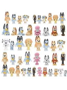 Bluey 家庭与朋友迷你可动关节卡通人物模型摆件，创意小摆件收藏品，家庭、朋友、卡通人物和可爱狗狗模型，汽车装饰 - 彩色 - 查看 11