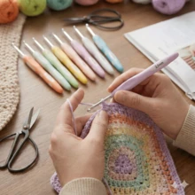 26 Pcs Ergonomic Crochet Hook Set, 0.8-2.75mm Multicolor Hooks With Rubber Grip, Suitable For Sweaters, Scarves, DIY Knitting, Ideal For All Users - 9 Fine Crochet Hooks - View 3