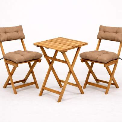 Soft, Fluffy Square Chair Cushion Set For Garden, Balcony, And Living Room. It Consists Of 1 Bottom And 1 Top Set. Made In Turkey. The Bottom Cushion Measures 40 * 40 Cm, And The Top Cushion Measures 20 * 40 Cm In Size.