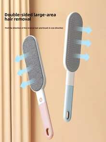 1个除毛器，带可伸缩收纳盒，可去除灰尘和毛发，家用宠物毛发静电刷，双面除毛刷，宠物毛发去除器 - 淺灰色 - 查看 3