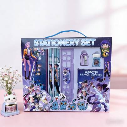 5pcs K-Pop Theme Stationery Set, High-Quality Idol Group Design School Supplies, Gift Box For Fans And Collectors