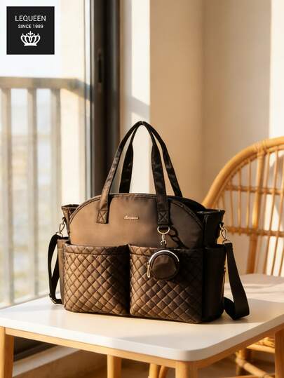  LEQUEEN 牛津布手提包/妈咪包，新款超大容量孕妇住院包，户外旅行休闲收纳斜挎包，多功能妈咪包，适合收纳