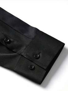 Set Of 2 Men's Long-Sleeved Slim Fit Dress Shirts For Work, Classic Lapel Collar, Lightweight And Comfortable, Work Environment - Preto/azulBB - View 7