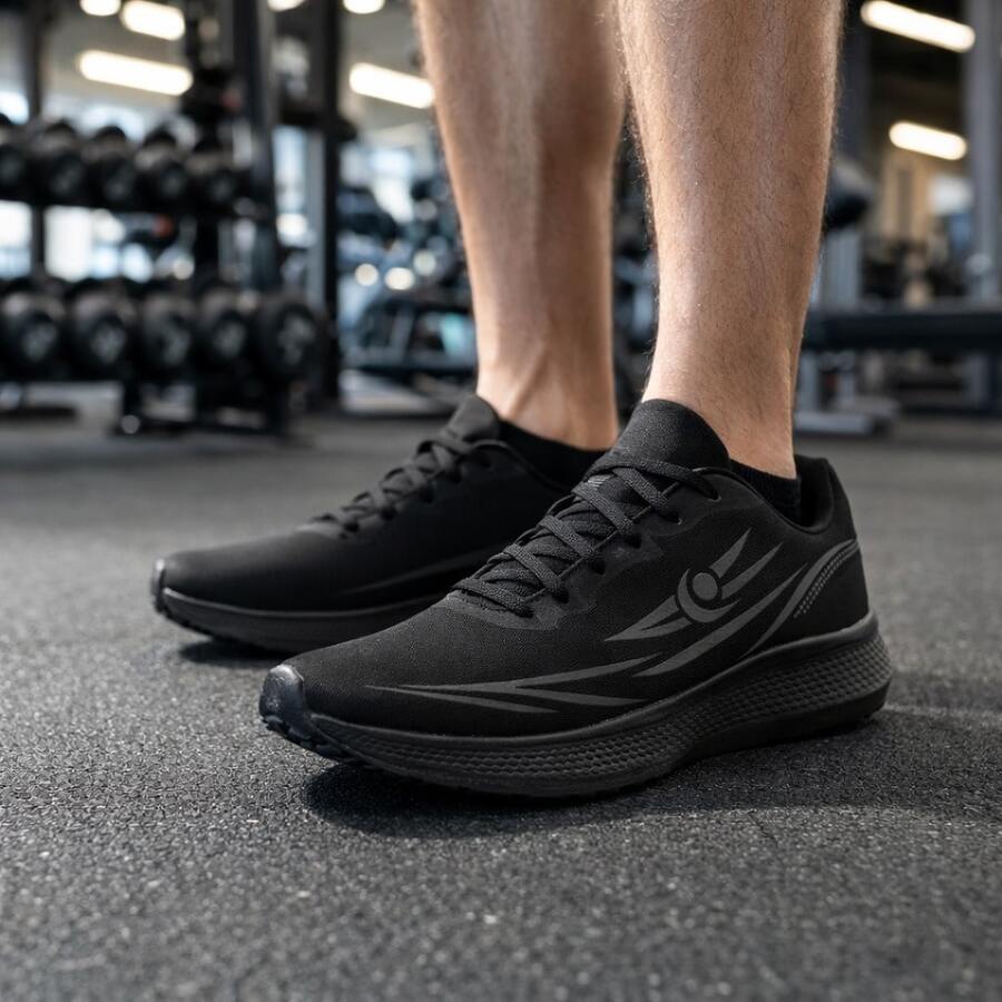 ADX Men's/Women's Black Sneakers – Modern Design And Durable Sporty Sole With Laces - Xám - Xem 1