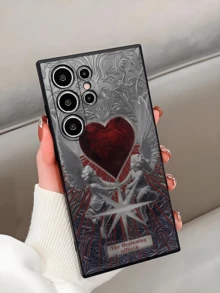 1个经典红色爱心天使丘比特防摔防滑手机壳，兼容三星Galaxy A04e/A05s/A13/A14/A15/A34/A35/A50/A52/A53/A54/S21/S22/S23/S24/S25/S25 Ultra，国际版，非国内版 - 黑色 - 查看 4
