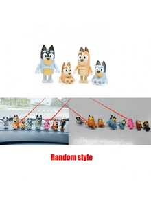 Bluey 家庭与朋友迷你可动关节卡通人物模型摆件，创意小摆件收藏品，家庭、朋友、卡通人物和可爱狗狗模型，汽车装饰 - 彩色 - 查看 9