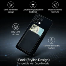 黑色卡槽手机壳，兼容 Reno15 C、Reno15 F、A6、F31 Pro、Find X9、15x、C85 Pro 和 16 Pro+ 等手机 - 手机卡槽 - 黑色 - 查看 1