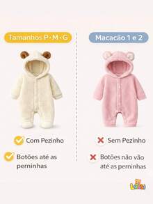 Plush  With Hood - Teddy Bear Design - Infant Girl 0 To 2 Years - 紫丁香色 - 查看 7