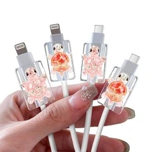 Protector de cable de carga con forma de tortuga 3D brillante, compatible con cables de datos de , iPad, USB Tipo-C/L - Multicolor - Ver 4