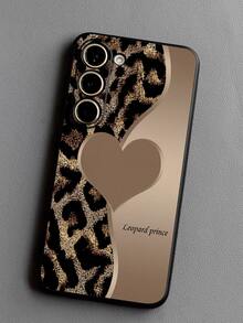 1个时尚豹纹心形防摔防滑手机壳，兼容Galaxy A04e/A05s/A13/A14/A15/A34/A35/A50/A52/A53/A54/S21/S22/S23/S24/S25/S25 Ultra，国际版，非国内版 - 黑色 - 查看 5