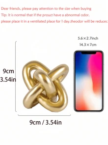 قطعة ديكورية حديثة من الراتنج - ديكور طاولة سطح المكتب الأنيق باللون الذهبي والأبيض والأسود، إكسسوار منزلي عصري مناسب لطاولة القهوة والرف الكتب ومكتب المكتب، طراز معاصر أنيق، مناسب للزينة في عيد الميلاد وطوال العام - A - مشاهدة 10