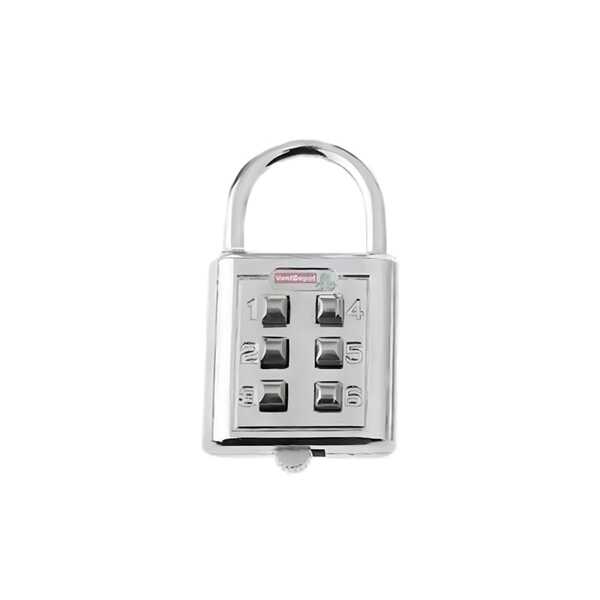 Candados Mecánicos, MXLKS-001, 1Pza, 6 Teclas, Plata, Mecánico, Acero Inox