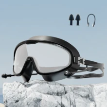 高清防雾防水成人男女通用泳镜，带耳塞，推荐用于游泳 - 防水防霧泳鏡+鼻夾+耳塞 - 查看 3