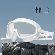 高清防雾防水成人男女通用泳镜，带耳塞，推荐用于游泳 - 防水防霧泳鏡+鼻夾+耳塞 - 查看 6