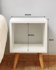Square Bedside Table Niche With Legs, 42x22.5 - 1PC - 查看 2