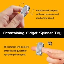 直径3.5厘米/1.38英寸，厚度1.3厘米/0.51英寸的指纹旋转玩具，棘轮减压轮，可拆卸机械师指环，坚固的材质结构，高科技减压技术，理想的派对礼物 - 查看 7