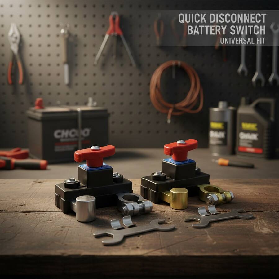 Car Battery Disconnect Switch 12V–24V, Solid Aluminum & Copper-Plated Versions, For Boats, Cars, RVs And Agricultural Vehicles - Universal Type - View 1