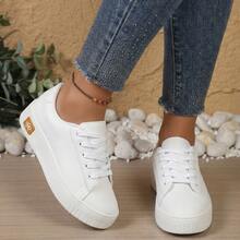 Women's Casual Minimalist Soft Sneakers For Outings And Urban Looks - Stylish Casual Lace-Up Party - 白色 520 - 查看 4