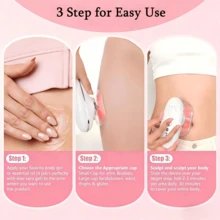 5-In-1 Body Shaping Device - Negative Pressure Lymphatic Drainage Massager, Smart Microcurrent Red & Blue Light Massage Device With Fat Suction, Anti-Cellulite Massage Tool For Firming Skin On Face, Abdomen, Arms, Legs - White - View 8