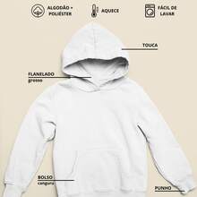 Basic Kangaroo Hoodie With Thick Flannel Thermal Lining For Boys, Casual Winter Wear - trắng - Xem 3