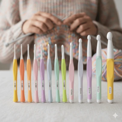 13pcs 2.5-20mm Ergonomic Crochet Hook Set, 2026 New Multicolor Crochet Needles With Rubber Grip, Suitable For Sweaters, Scarves, DIY Knitting, Thick Blankets, Shawls, Carpets, Etc.