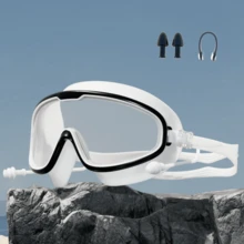 高清防雾防水成人男女通用泳镜，带耳塞，推荐用于游泳 - 防水防霧泳鏡+鼻夾+耳塞 - 查看 5