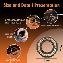 直径3.5厘米/1.38英寸，厚度1.3厘米/0.51英寸的指纹旋转玩具，棘轮减压轮，可拆卸机械师指环，坚固的材质结构，高科技减压技术，理想的派对礼物 - 查看 3