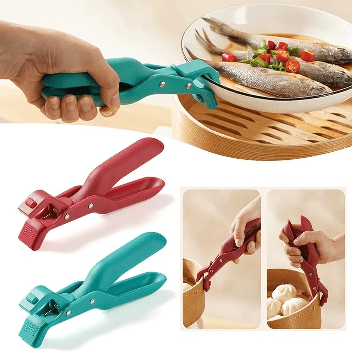 1-Piece Combination Kitchen And Home Multi-Purpose , Bowl And Plate Clips, Heat-Resistant, Kitchen High Temperature Resistant Silicone Clips, Vegetable Trays, Baking Trays, Steamer Clips, Multi-Functional Anti-Scalding Kitchen Clamps - Perfect For Bowls