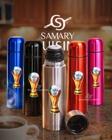 Termo de Acero Inoxidable Diseño Mundial Edición Especial | Conserva Bebidas Calientes y Frías por Horas | Estilo Deportivo Inspirado en Trofeo | Tapa Hermética Multifuncional | Colores Metálicos Vibrantes | Ideal para Café, Té y Regalo Futbolero ⚽ - Azul - Ver 8