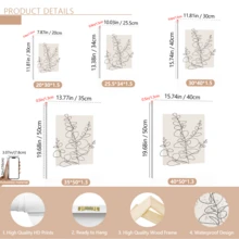 Bộ 3 tranh trang trí cây xanh phong cách tối giản hiện đại, tranh nghệ thuật hoa lá phong cách Boho, tranh nghệ thuật đường nét tối giản, có khung hoặc không khung, phù hợp cho nhà ở, căn hộ, khách sạn, phòng khách, phòng ngủ, phòng tắm và văn phòng. - A - Xem 9