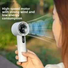 Rechargeable Portable Handheld Fan - Compact Personal Fan Suitable For Outdoor, Students, Gifts - Adjustable Speed, Long-Lasting Battery Life, USB Powered, Perfect For Hot Summer Days,Holiday,Travel - Multicolor - View 2