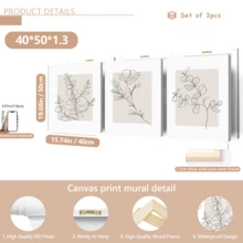 Bộ 3 tranh trang trí cây xanh phong cách tối giản hiện đại, tranh nghệ thuật hoa lá phong cách Boho, tranh nghệ thuật đường nét tối giản, có khung hoặc không khung, phù hợp cho nhà ở, căn hộ, khách sạn, phòng khách, phòng ngủ, phòng tắm và văn phòng. - A - Xem 16
