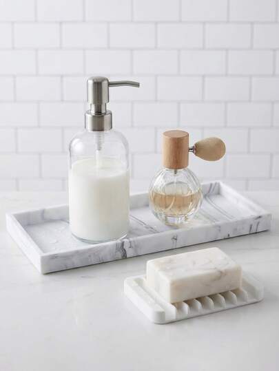Bandeja rectangular para el tocador del baño, hecha de material de silicona antideslizante, adecuada para el baño, el tocador y la cocina, se puede usar para almacenar perfumes, joyas y decoración del hogar