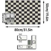 1件装现代简约奢华INS风黑白格纹地毯/门垫/走廊垫，适用于浴室、厨房、玄关、走廊、床边、客厅、卧室，可机洗，家居装饰 - 彩色 - 查看 16