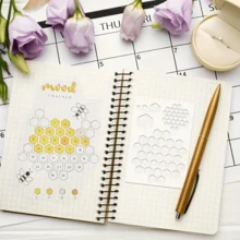 16张点阵笔记本模板套装，适用于点阵笔记本、Happy Planner、DIY素描本模板，也可用于笔记本、卡片、计划本等。 - 套裝 - 查看 7