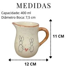 Jarra Leiteira Feita de Cerâmica - Caramelo - Visão 5