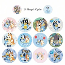 Bluey 500pcs Brui Cartoon Stickers - 10 Cute Designs, Thick & Durable, Suitable For Laptops, Luggage, Notebooks, Great For School, Travel, DIY, Fun Cartoon Sticker Set, Ideal For Kids Projects And Party Favors - Multicolor - View 2